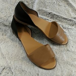 JCrew black and tan sandels